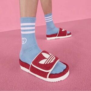 GUCCI x ADIDAS RARE Terry Cloth GG Monogram Sandals